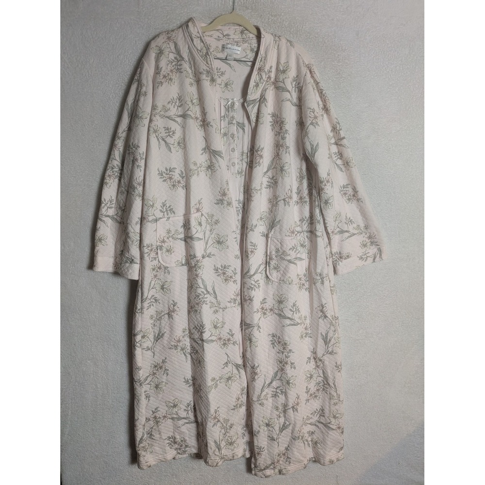 Light Pink Floral Cotton Robe for Women